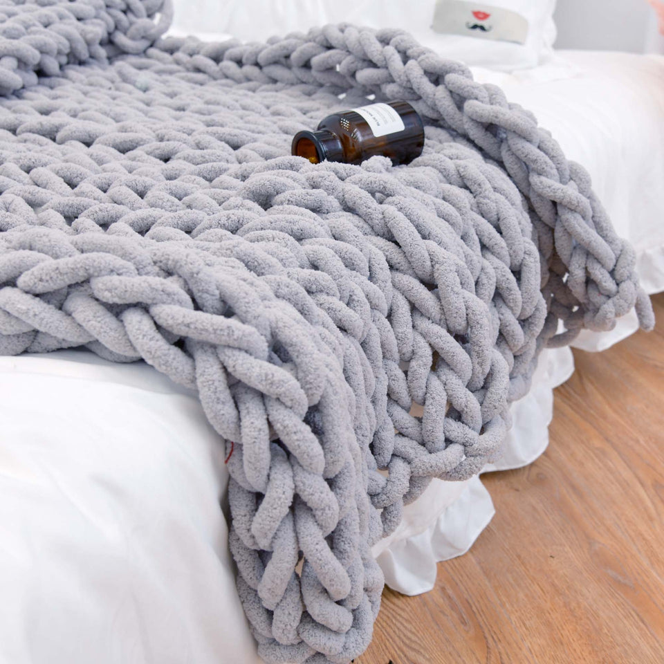 Knitted Yarn Sofa Cover Blanket