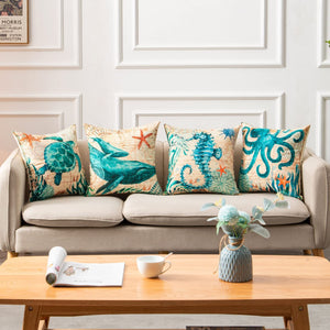 Turtle Printed Throw Pillow For Home Decor