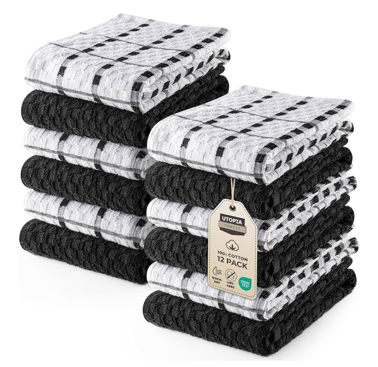 Utopia Towels - Kitchen Towels 12 Pack, 15 x 25 Inches